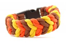 Armband Color Snake Goldgelb Chocolatbraun Neonorange